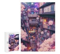 Jigsaw Puzzles 300 PCS for Teenagerss Neon Cityscape Aesthetic Urban View Jigsaw for Adults Hands-on Game Wall Art Challenging To Complete 300 PCS
