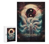 Jigsaw Puzzles 300 PCS for Teenagerss Nine-Tailed Fox Yin Yang Jigsaw for Adults DIY Toys Analysis And Logic Deal As Gifts for The Whole Family 300 PCS