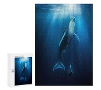 Jigsaw Puzzles 300 PCS for Teenagerss Ocean Humpback Whale Jigsaws for Adults Relax Games Precision Cutting Deal As Gifts for The Whole Family 300 PCS