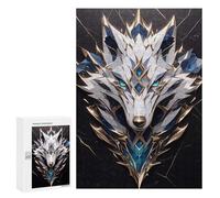 Jigsaw Puzzles 300 PCS for Teenagerss Ornate Wolf Head Puzzles for Adults Fun Games Difficult Hard Challenging To Complete 300 PCS