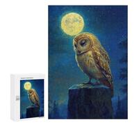 Jigsaw Puzzles 300 PCS for Teenagerss Owl Under Moonlight Jigsaw for Adults Hands-on Game But Fun And Humorous for Birthday, Chrismas 300 PCS