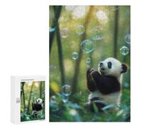 Jigsaw Puzzles 300 PCS for Teenagerss Panda Playing with Bubbles Jigsaws for Adults Hands-on Game But Fun And Humorous Birthday Present, Gifts, 300 PCS
