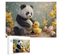 Jigsaw Puzzles 300 PCS for Teenagerss Panda with Easter Eggs And Duckling Jigsaws for Adults Hands-on Game But Fun And Humorous Deal As Gifts for The Whole Family 300 PCS