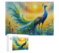 Jigsaw Puzzles 300 PCS for Teenagerss Peacock Sunset Fantasy Jigsaws for Adults Hands-on Game But Fun And Humorous Deal As Gifts for The Whole Family 300 PCS