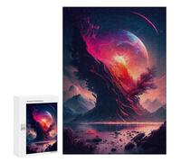Jigsaw Puzzles 300 PCS for Teenagerss Planetary Tree Aurora Jigsaw for Adults Hands-on Game Wall Art Challenging To Complete 300 PCS