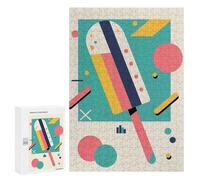 Jigsaw Puzzles 300 PCS for Teenagerss Popsicle Icecream Bauhaus Puzzles for Adults Fun Games Difficult Hard Challenging To Complete 300 PCS