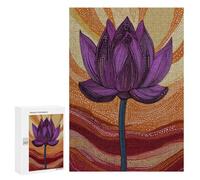 Jigsaw Puzzles 300 PCS for Teenagerss Purple Lotus Flower Art Jigsaw for Adults Hands-on Game Wall Art Challenging To Complete 300 PCS