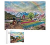 Jigsaw Puzzles 300 PCS for Teenagerss Rainbow Village Jigsaw Puzzle Jigsaws for Adults Hands-on Game But Fun And Humorous Deal As Gifts for The Whole Family 300 PCS