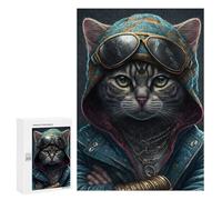Jigsaw Puzzles 300 PCS for Teenagerss Rapper Cat Jigsaws for Adults Hands-on Game But Fun And Humorous Birthday Present, Gifts, 300 PCS