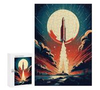 Jigsaw Puzzles 300 PCS for Teenagerss Rocket Liftoff Jigsaws for Adults Toy Wall Decor Difficult Hard Challenging To Complete 300 PCS