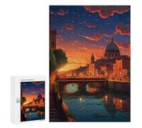 Jigsaw Puzzles 300 PCS for Teenagerss Romantic Sunset in Venice Jigsaw for Adults Hands-on Game Wall Art Challenging To Complete 300 PCS