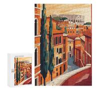 Jigsaw Puzzles 300 PCS for Teenagerss Rome Italy Minimalist Jigsaws for Adults Relax Games Precision Cutting Deal As Gifts for The Whole Family 300 PCS