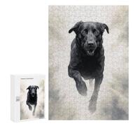 Jigsaw Puzzles 300 PCS for Teenagerss Running Black Dog Jigsaws for Adults Hands-on Game But Fun And Humorous Birthday Present, Gifts, 300 PCS