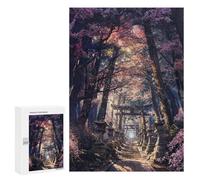 Jigsaw Puzzles 300 PCS for Teenagerss Sacred Sakura Shrine Path Jigsaws for Adults Toy Wall Decor Difficult Hard Challenging To Complete 300 PCS
