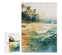 Jigsaw Puzzles 300 PCS for Teenagerss Sandy Tropical Beach Day Jigsaws for Adults Relax Games Precision Cutting Deal As Gifts for The Whole Family 300 PCS