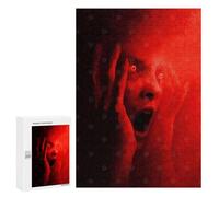 Jigsaw Puzzles 300 PCS for Teenagerss Screaming Face in Red Jigsaw for Adults Hands-on Game But Fun And Humorous for Birthday, Chrismas 300 PCS