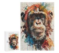 Jigsaw Puzzles 300 PCS for Teenagerss Splash Watercolor Monkey Jigsaws for Adults Relax Games Precision Cutting Deal As Gifts for The Whole Family 300 PCS
