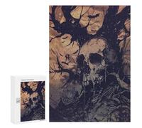 Jigsaw Puzzles 300 PCS for Teenagerss Spooky Skull Halloween Jigsaws for Adults Hands-on Game But Fun And Humorous Birthday Present, Gifts, 300 PCS