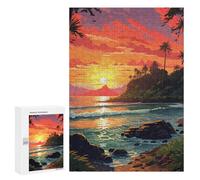 Jigsaw Puzzles 300 PCS for Teenagerss Sunset Beach Paradise -1 Jigsaw for Adults Hands-on Game Wall Art Challenging To Complete 300 PCS