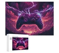 Jigsaw Puzzles 300 PCS for Teenagerss Thunderstorm Gaming Controller Artwork Jigsaw for Adults Anti-Stress Toys Perfect Decoration Stress Reduction Gifts 300 PCS