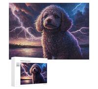 Jigsaw Puzzles 300 PCS for Teenagerss Thunderstorm Poodle Painting Adult Puzzles Relax Games Wall Art Deal As Gifts for The Whole Family 300 PCS
