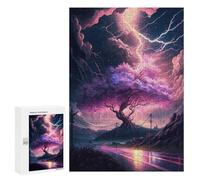 Jigsaw Puzzles 300 PCS for Teenagerss Thunderstorm with Lightning Strikes -1 Puzzles for Adults Fun Games Difficult Hard Challenging To Complete 300 PCS