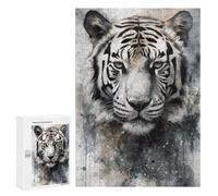 Jigsaw Puzzles 300 PCS for Teenagerss Tiger Beauty Black Ink Jigsaw for Adults DIY Toys Analysis And Logic Deal As Gifts for The Whole Family 300 PCS