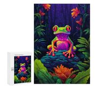 Jigsaw Puzzles 300 PCS for Teenagerss Tropical Frog Pixel Art Jigsaw for Adults Hands-on Game But Fun And Humorous for Birthday, Chrismas 300 PCS
