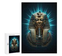 Jigsaw Puzzles 300 PCS for Teenagerss Tutankhamuns Golden Mask with Blue Light Jigsaws for Adults Relax Games Precision Cutting Deal As Gifts for The Whole Family 300 PCS