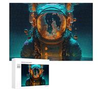 Jigsaw Puzzles 300 PCS for Teenagerss Underwater Astronaut Adventure Adult Puzzles Relax Games Wall Art Deal As Gifts for The Whole Family 300 PCS