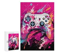 Jigsaw Puzzles 300 PCS for Teenagerss Vibrant Gaming Controller Art Print -2 Jigsaws for Adults Hands-on Game But Fun And Humorous Deal As Gifts for The Whole Family 300 PCS