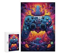 Jigsaw Puzzles 300 PCS for Teenagerss Vibrant Gaming Controller Artwork -134 Adult Jigsaw Puzzle DIY Toys For Family Fun Help The Brain Exercise 300 PCS