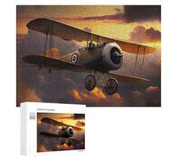Jigsaw Puzzles 300 PCS for Teenagerss Vintage Biplane Soaring at Sunset Jigsaw Puzzle DIY Toys A Work of Art Deal As Gifts for The Whole Family 300 PCS
