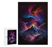 Jigsaw Puzzles 300 PCS for Teenagerss Volcanic Eruption Fantasy Art-1 Puzzles for Adults Fun Games Difficult Hard Challenging To Complete 300 PCS