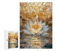 Jigsaw Puzzles 300 PCS for Teenagerss Water Lily Golden Mosaic Jigsaws for Adults Hands-on Game But Fun And Humorous Birthday Present, Gifts, 300 PCS