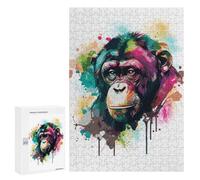 Jigsaw Puzzles 300 PCS for Teenagerss Watercolor Monkey Jigsaw for Adults DIY Toys Analysis And Logic Deal As Gifts for The Whole Family 300 PCS