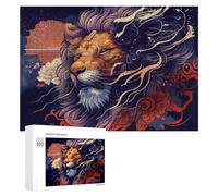 Jigsaw Puzzles 300 PCS for Teenagerss Whimsical Lion Illustration Jigsaws for Adults Hands-on Game But Fun And Humorous Deal As Gifts for The Whole Family 300 PCS