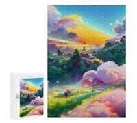 Jigsaw Puzzles 300 PCS for Teenagerss Whimsical Sunset Landscape -1 Jigsaws for Adults Hands-on Game But Fun And Humorous Deal As Gifts for The Whole Family 300 PCS