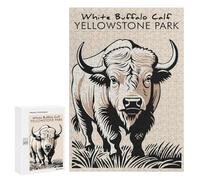 Jigsaw Puzzles 300 PCS for Teenagerss White Buffalo Calf Puzzles for Adults Fun Games Difficult Hard Challenging To Complete 300 PCS