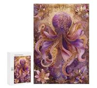 Jigsaw Puzzles 300 PCS Glamorous Octopus Art Print Jigsaw for Teenagers Improve Memory Difficult And Challenge Brainteaser Family Games 300 PCS