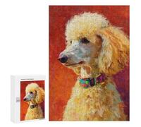 Jigsaw Puzzles 300 PCS Golden Poodle with Colorful Collar Jigsaw for Teenagers Improve Memory Difficult And Challenge Brainteaser Family Games 300 PCS