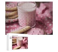 Jigsaw Puzzles 300 PCS Hot Milk And Biscuits Puzzles Jigsaw Puzzles Personalized Picture Puzzle Custom Puzzles from Photos Wooden Puzzle for Adults Classic Jigsaw Puzzle for Family Wedding Birthday Va
