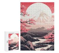 Jigsaw Puzzles 300 PCS Japanese Sakura Fuji Mt Teenagers Puzzles Relax Games Difficult Challenge Unique Birthday And Xmas Gifts 300 PCS
