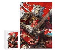 Jigsaw Puzzles 300 PCS Leopard Warrior Guitarist Artwork Jigsaw for Teenagers Improve Memory Difficult And Challenge Brainteaser Family Games 300 PCS