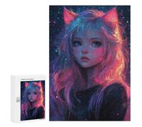 Jigsaw Puzzles 300 PCS Neon Hair Fantasy Portrait Jigsaw for Teenagers Improve Memory Difficult And Challenge Brainteaser Family Games 300 PCS