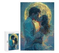 Jigsaw Puzzles 300 PCS Romantic Moonlit Kiss Jigsaw for Teenagers Improve Memory Difficult And Challenge Brainteaser Family Games 300 PCS