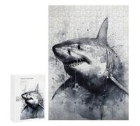 Jigsaw Puzzles 300 PCS Shark Inked Marine Hunter Teenagers Puzzles Relax Games Difficult Challenge Unique Birthday And Xmas Gifts 300 PCS
