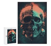 Jigsaw Puzzles 300 PCS Spooky Skulls Halloween Decorations -1 Jigsaws for Adults Puzzle Pattern Assembly Educational Challenge Birthday And Unique Gifts 300 PCS