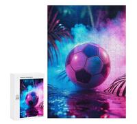Jigsaw Puzzles 300 PCS Sport Neon Football Teenagers Puzzles Relax Games Difficult Challenge Unique Birthday And Xmas Gifts 300 PCS