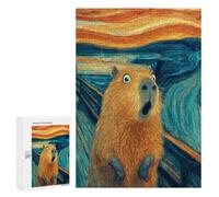 Jigsaw Puzzles 300 PCS Surprised Capybara Painting Jigsaws for Adults Puzzle Pattern Assembly Educational Challenge Birthday And Unique Gifts 300 PCS